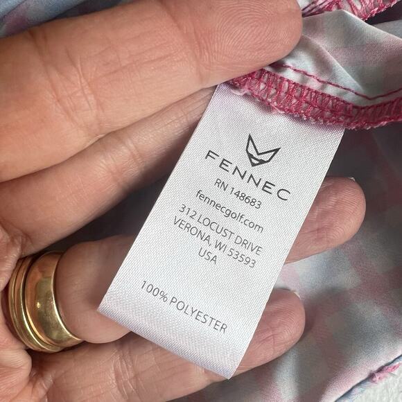Fennec 1/2 Zip Pullover Golf Jacket Windbreaker Mens Medium Pink Blue Waist Adj - Picture 10 of 13
